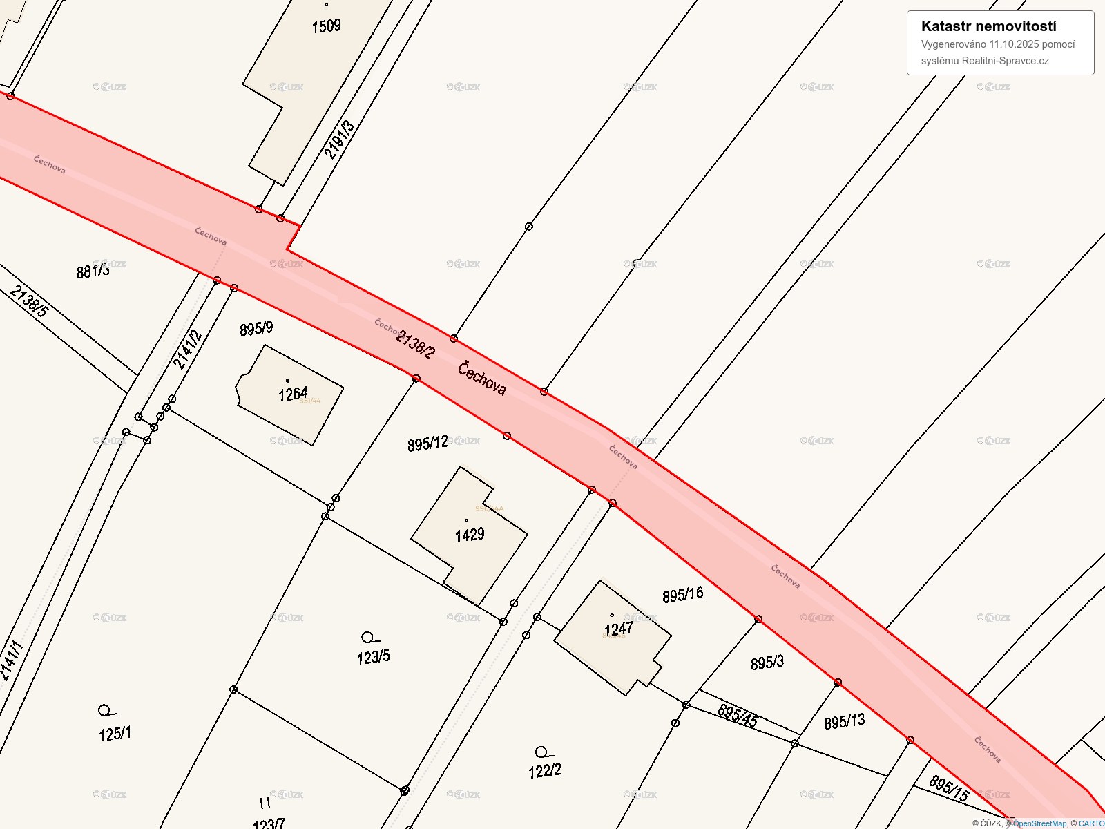 Mapa katastru nemovitostí