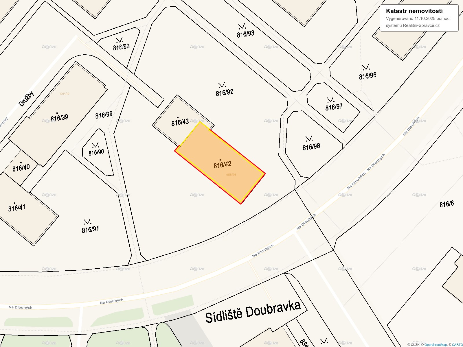 Mapa katastru nemovitostí