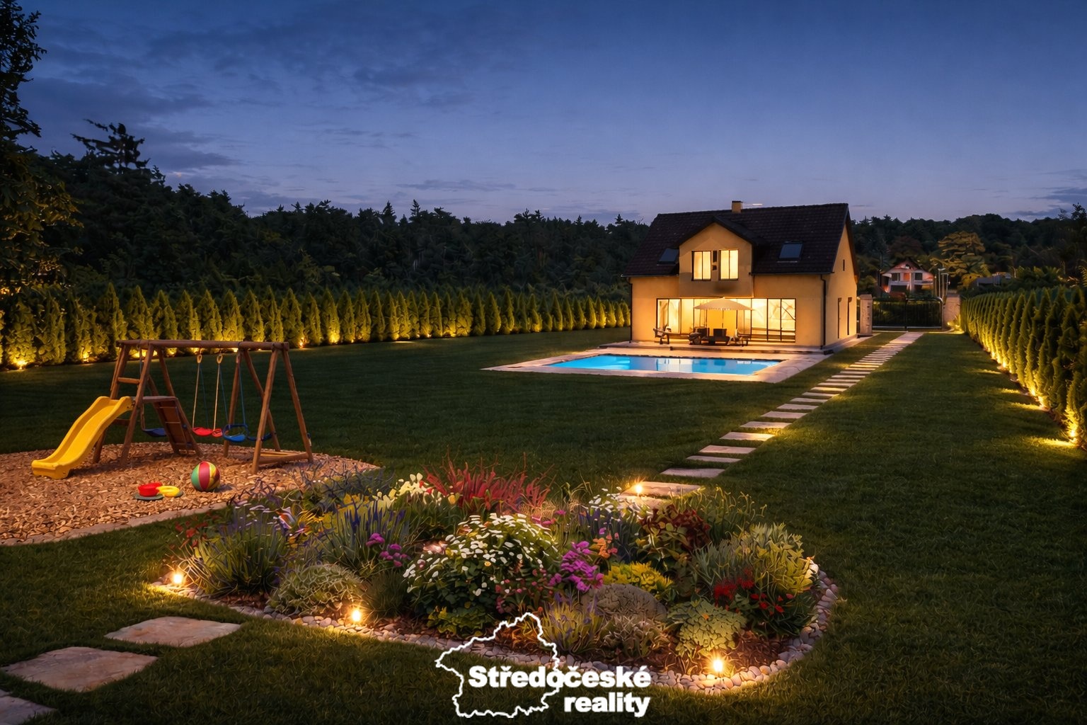 vizualizace - dům na pozemku