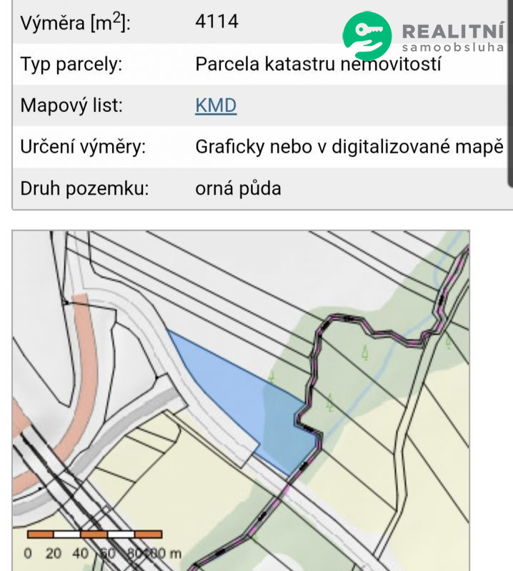 Parcela v katastru Mokré Lazce , k.ú. Mokré Lazce  o výměře 4114m2