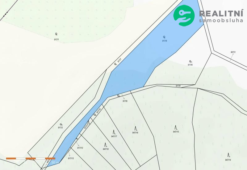 Podíl 1/20 na pozemcích v k.ú. Malé Žernoseky