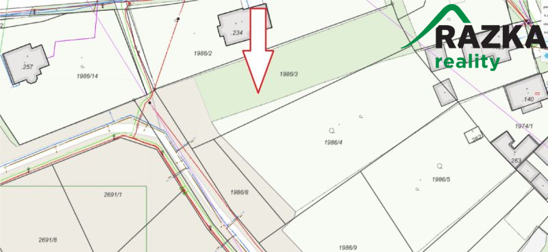 Stavební pozemek (1585 m2) Ctiboř, okr. Tachov