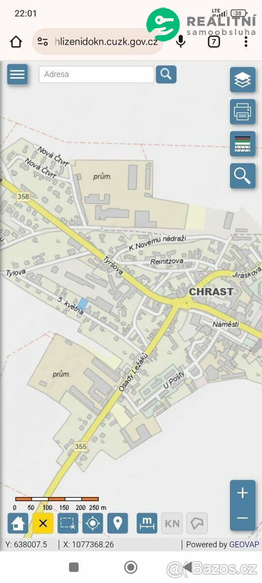 Pozemek Chrast
