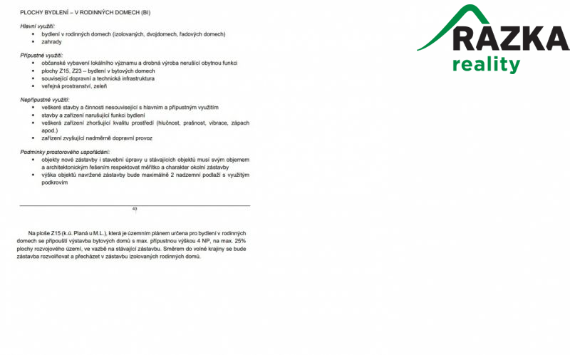 Prodej stavebních pozemků (2371 m2)  kú Planá u Ma