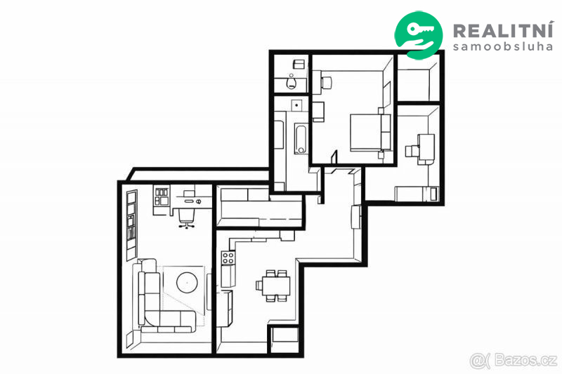 Prodej prostorného bytu 3+1, 133 m&sup2; se zahrad