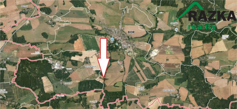 Pozemek (1427 m2) v kú. Bor u Tachova, okr. Tachov