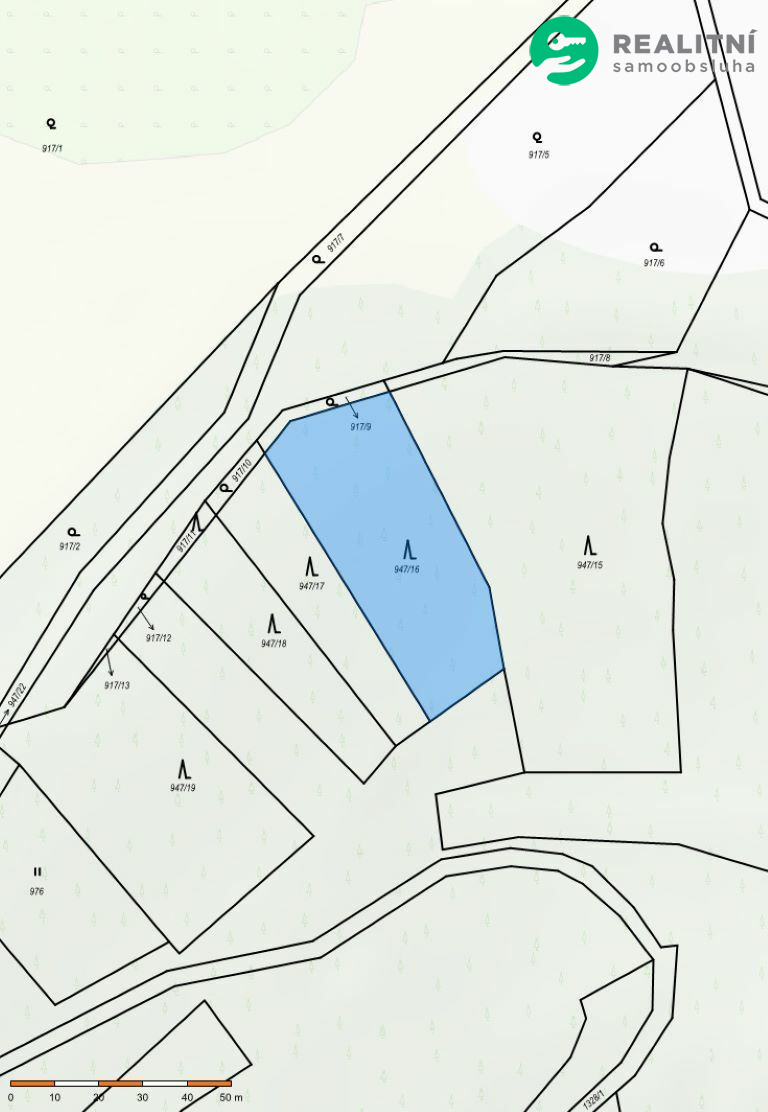 Podíl 1/20 na pozemcích v k.ú. Malé Žernoseky