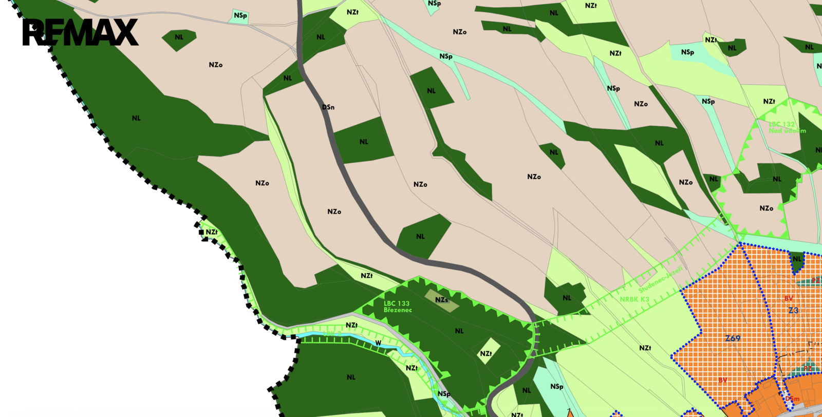 Mapa územního plánu