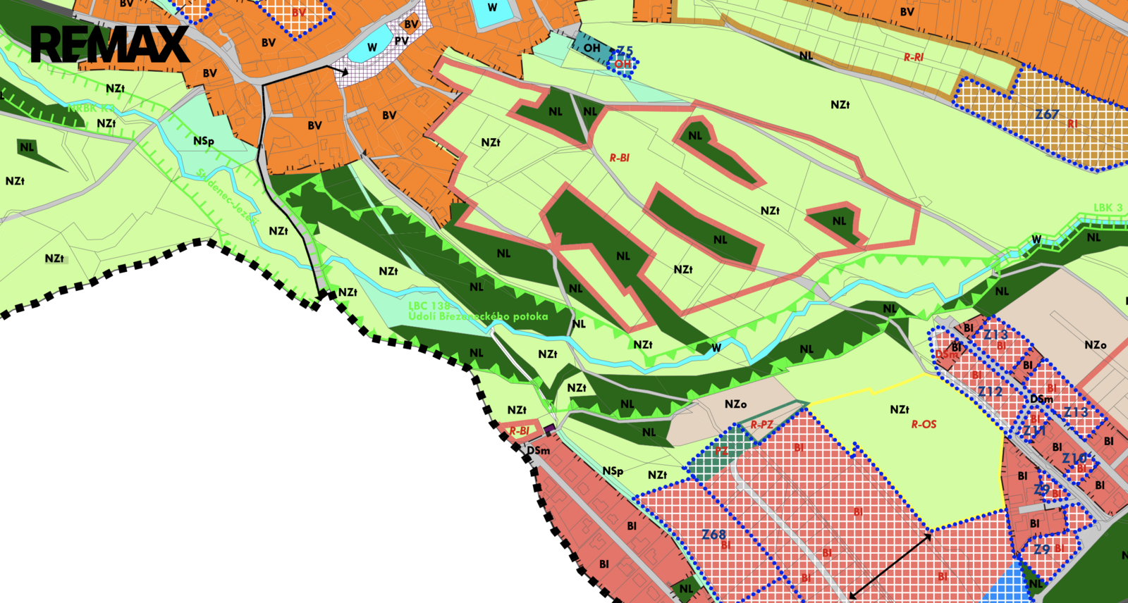 Mapa územního plánu