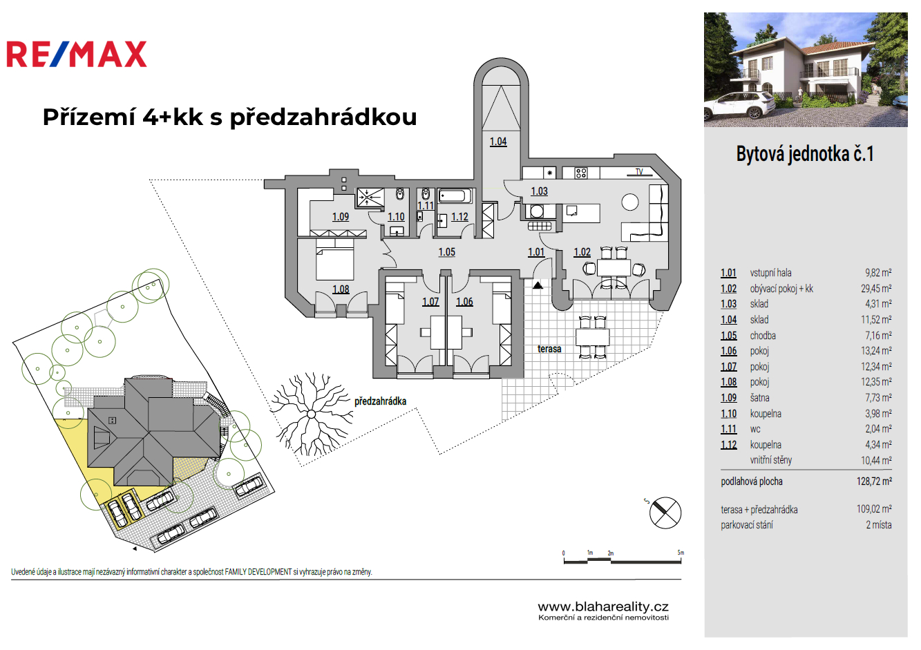 Prodej - bytová jednotka 4+kk – 128,72 m², za
