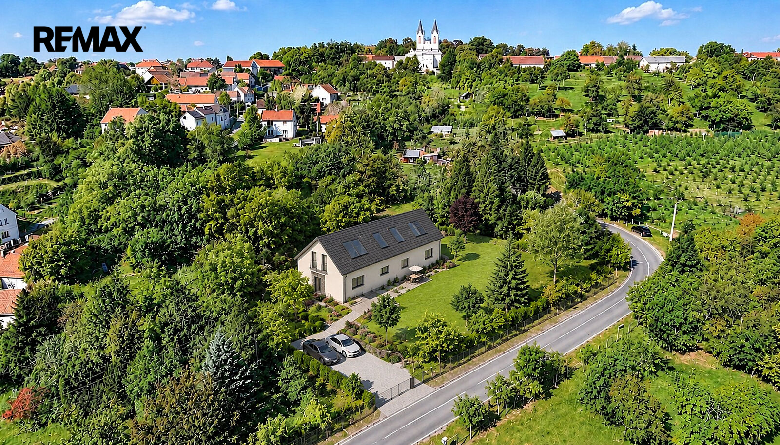 Vizualizace RS s umístěním domu na pozemku