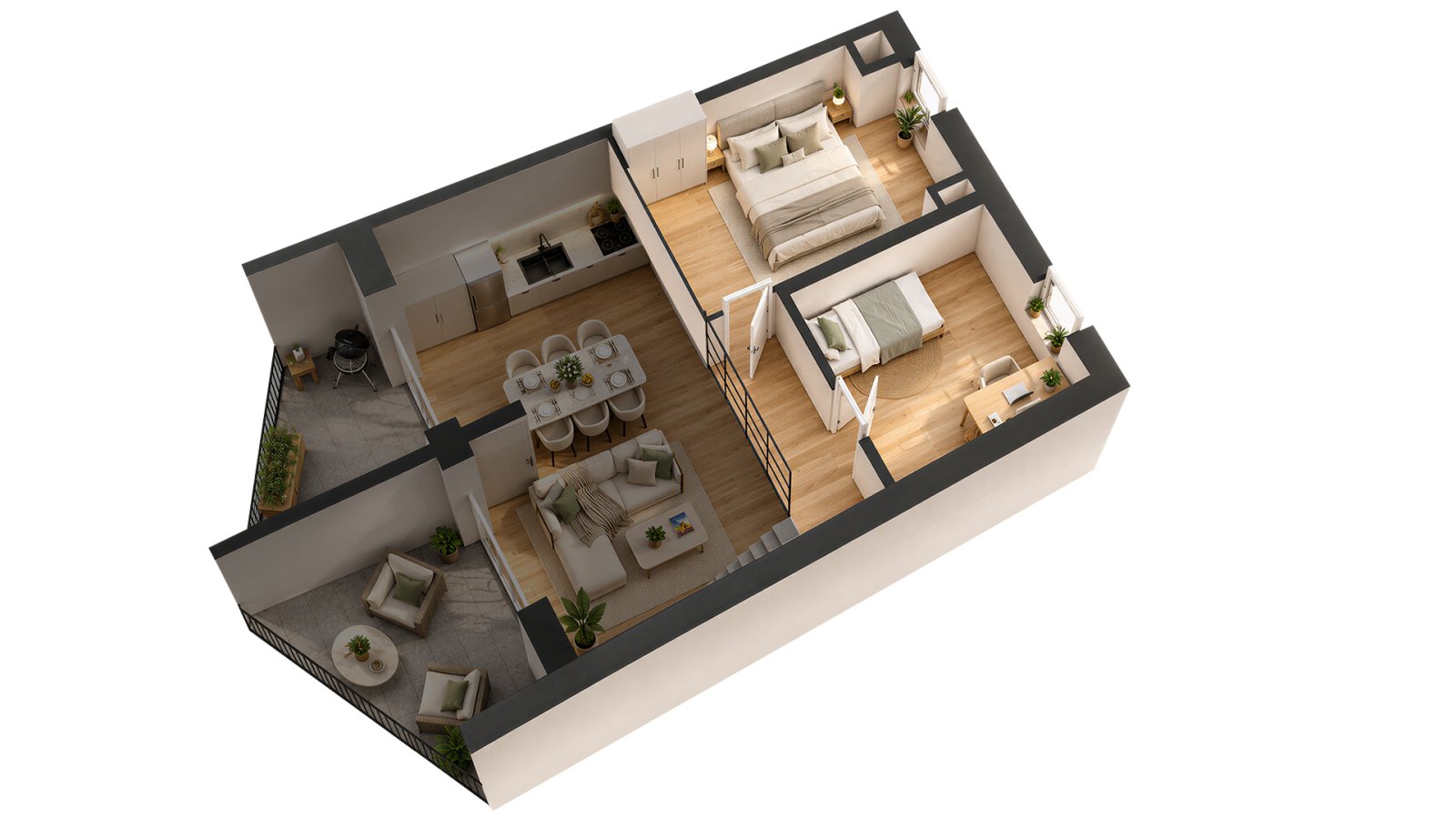City Lofts Chodov 3D vizualizace bytu horni? patro.jpg