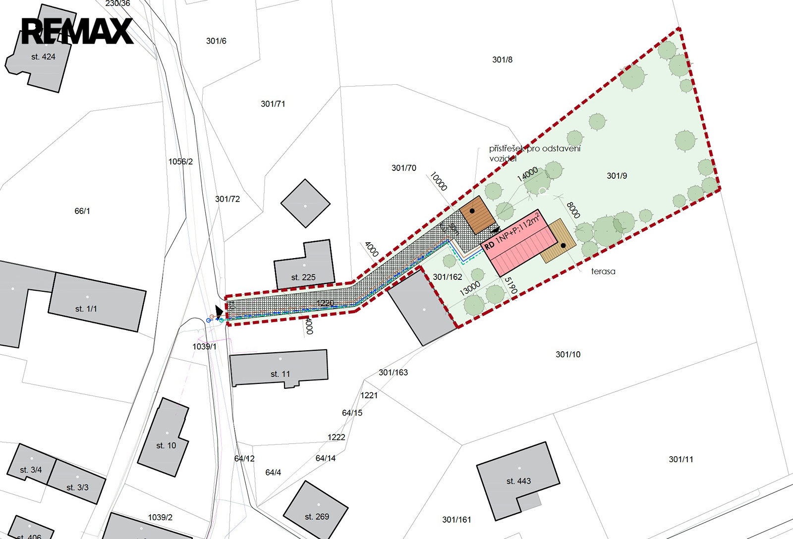 vizualizace umístění stavby