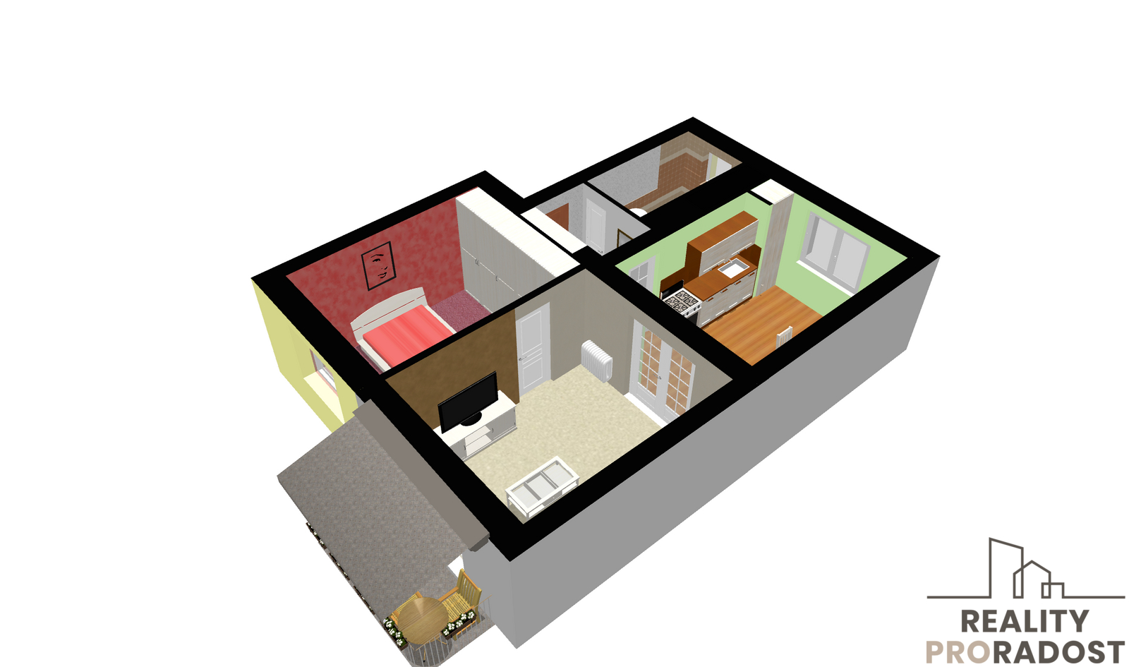 Byt 2+1 Přerov půdorys