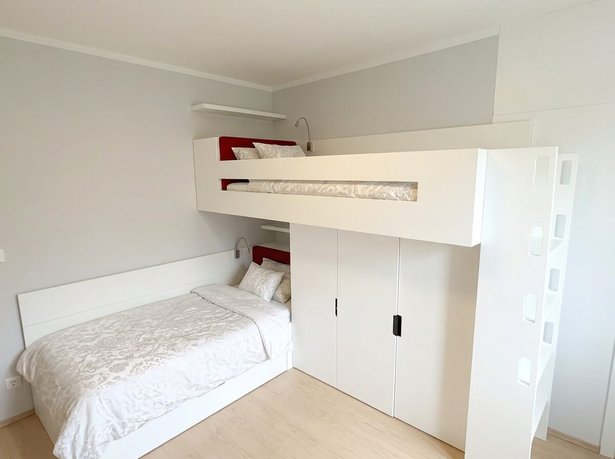 Šatna s vestavěným úložným systémem nabízí praktic