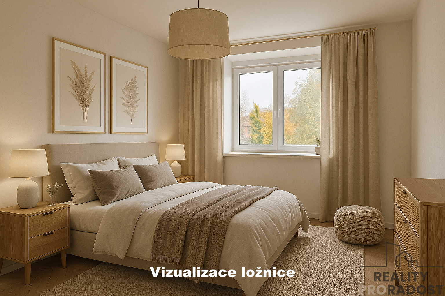 Byt 2+1 Přerov vizualizace pokoj