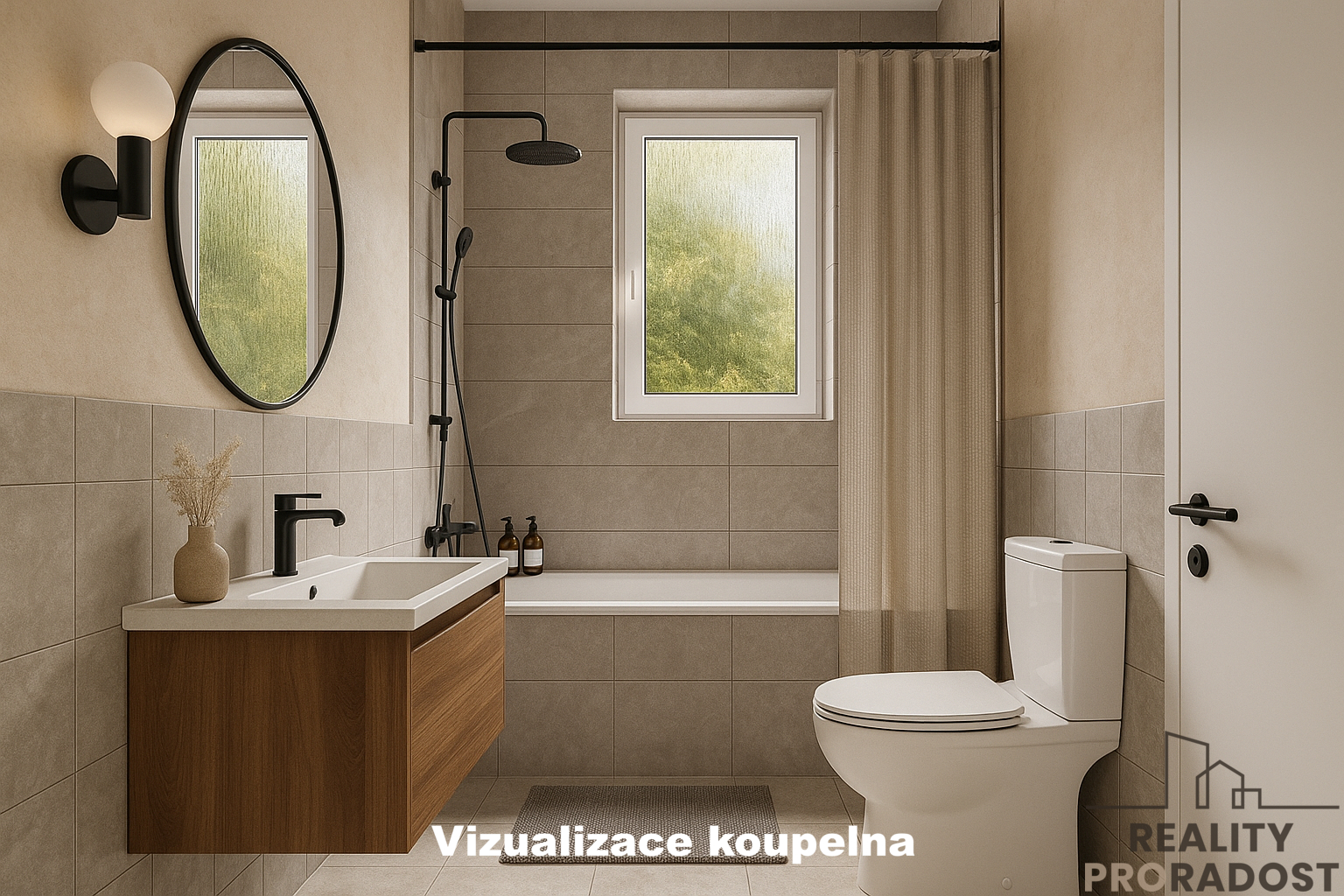 Byt 2+1 Přerov vizualizace koupelna