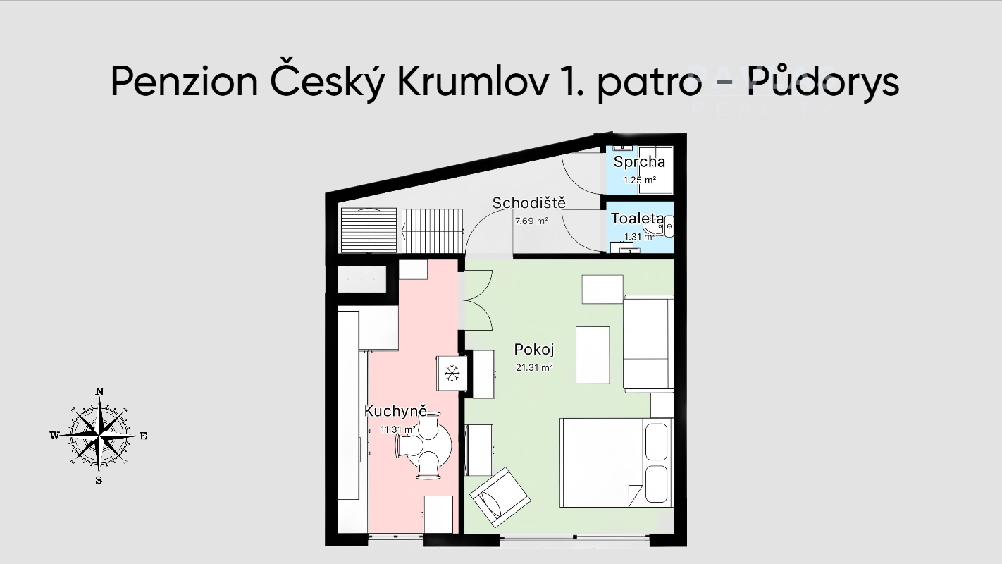 Penzion Český Krumlov 1 patro Půdorys 1422x800.jpg