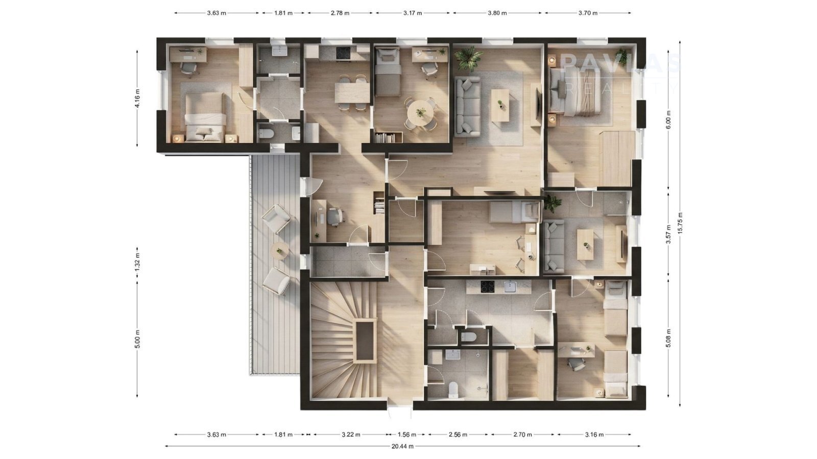 3D půdorys Dům Veselý nad Lužnicí - 1 patro bytový