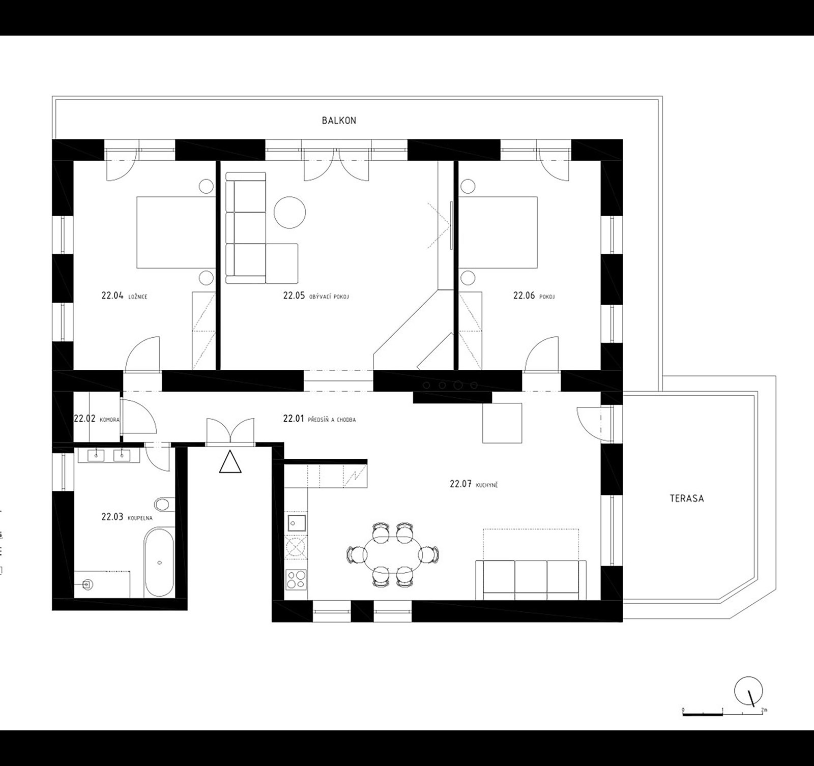 Prodej apartmánu č. 22, 4+kk, 178,8 m2 ve stavu Sh