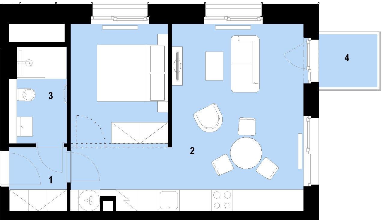 Praktické 2+kk s balkonem