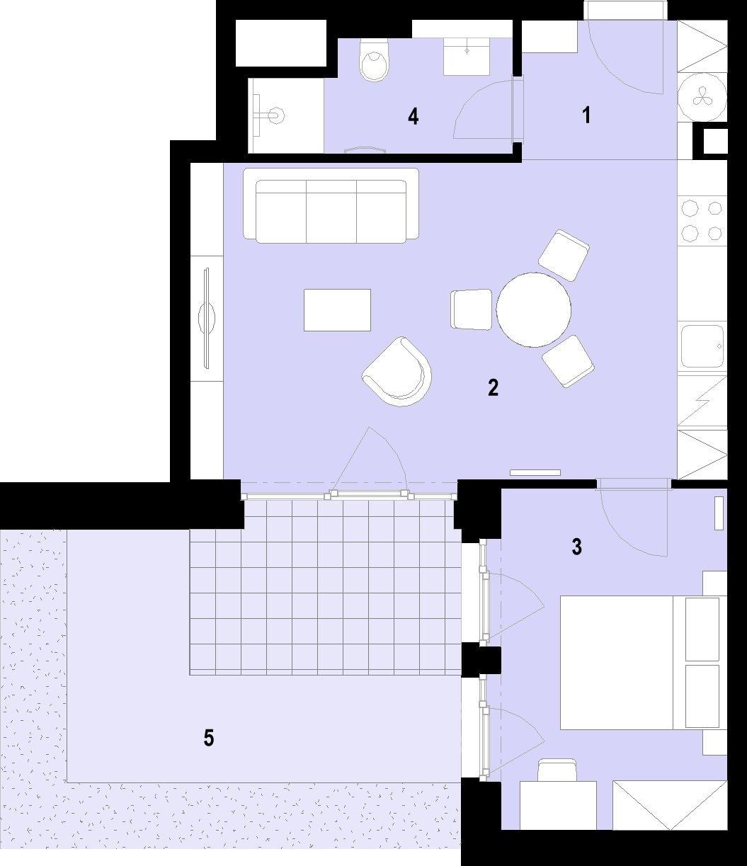 Praktické 2+kk s předzahrádkou