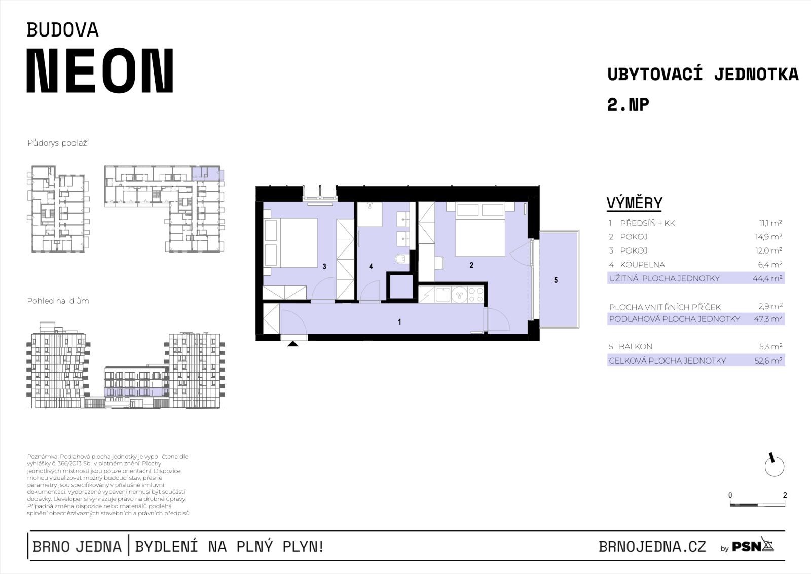 Investiční byt 2+1 v projektu rezidenci BRNO JEDNA