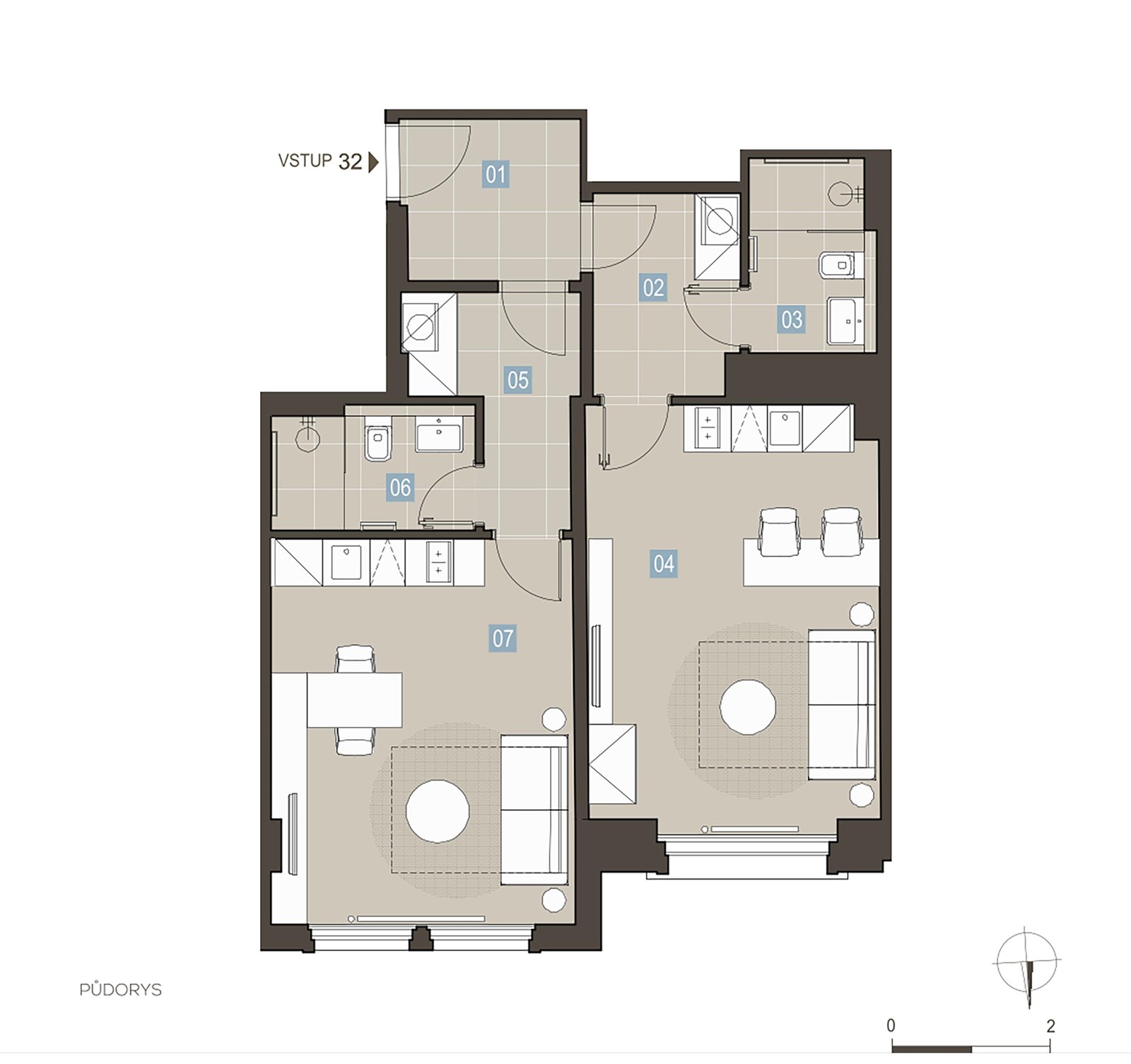 Bytová jednotka 32 ve stavu FIT OUT