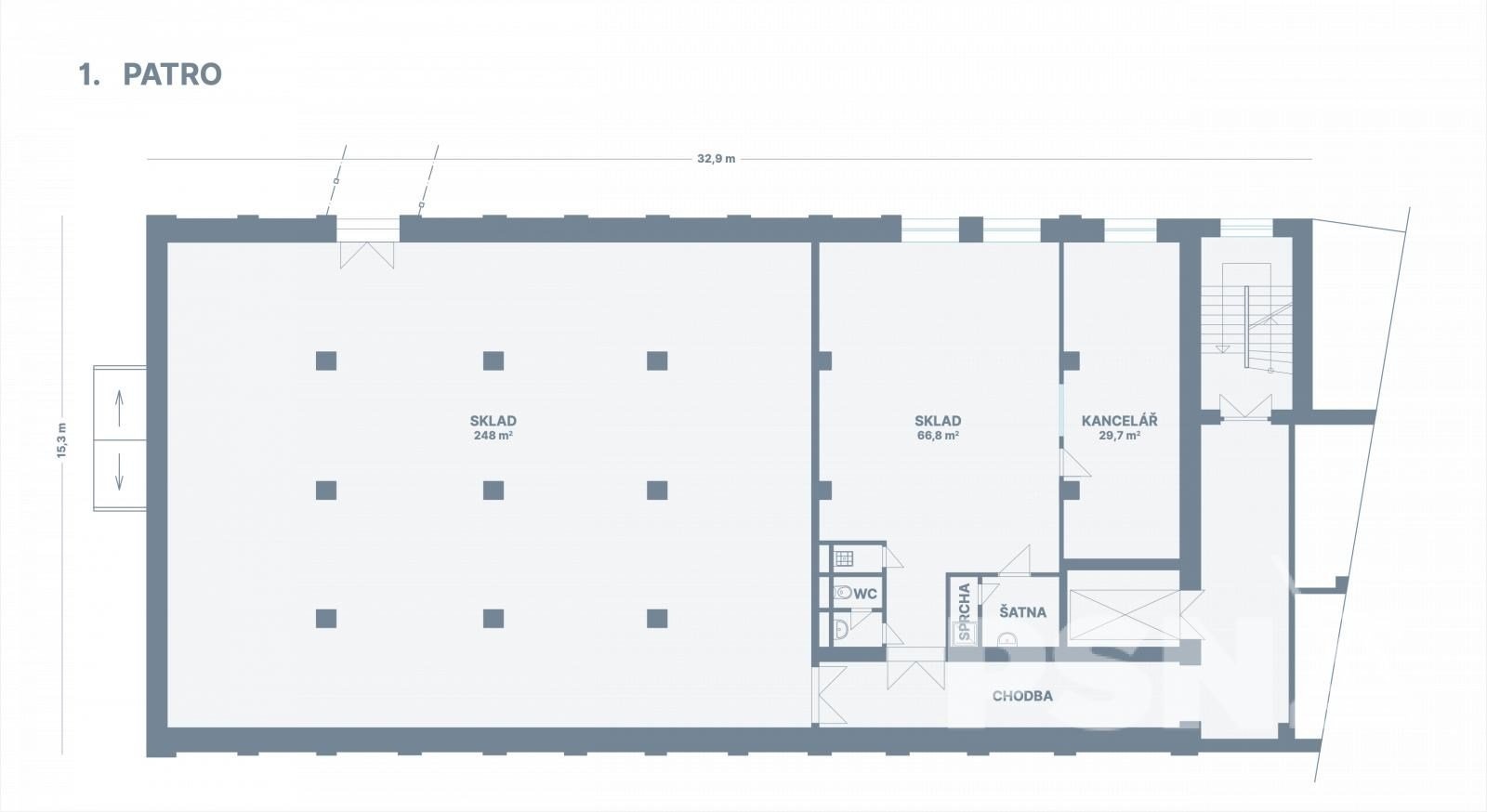 Komerční hala - Komárovské nábřeží Brno
