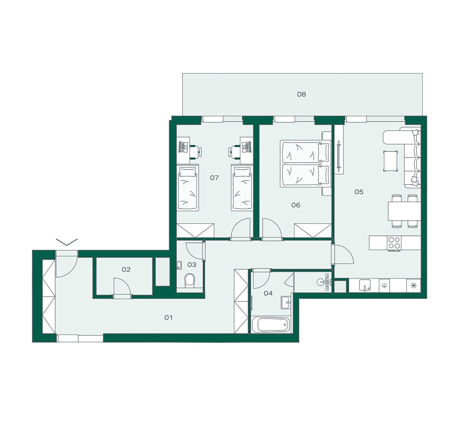 Ahoj, máme volnou jednotku č. 271 s dispozicí 3+kk