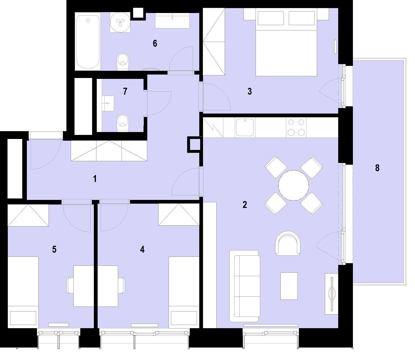 Velkorysé 4+kk s balkonem