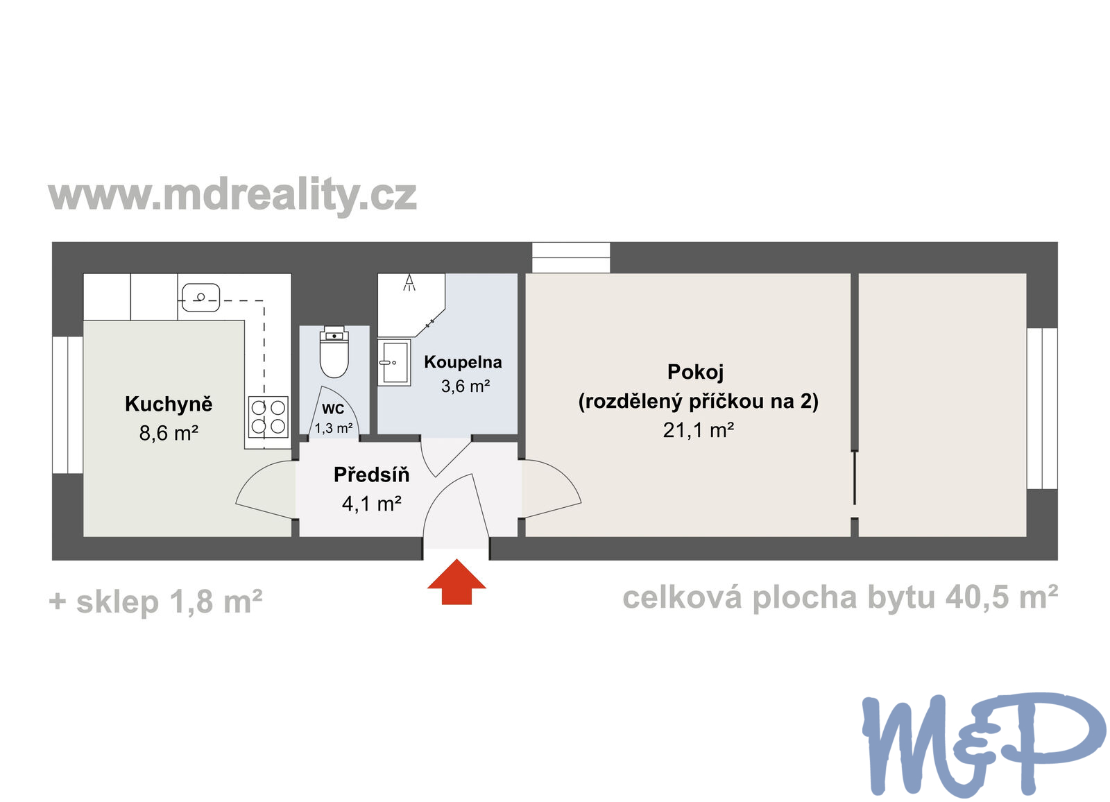 byt 2+1 Za Prachárnou v Jihlavě