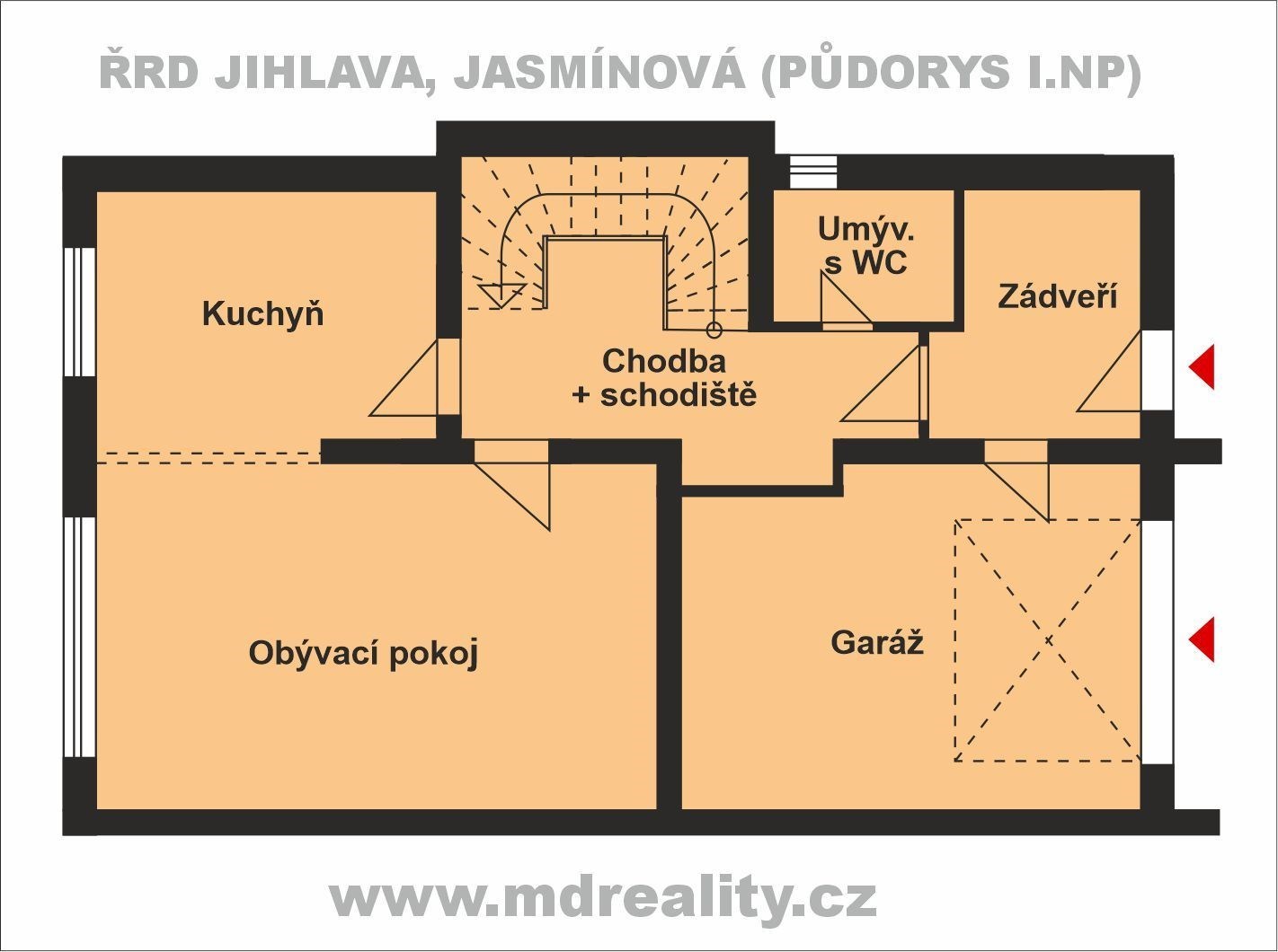 ŘRD Jasmínová, Jihlava (PŮDORYS I.NP)