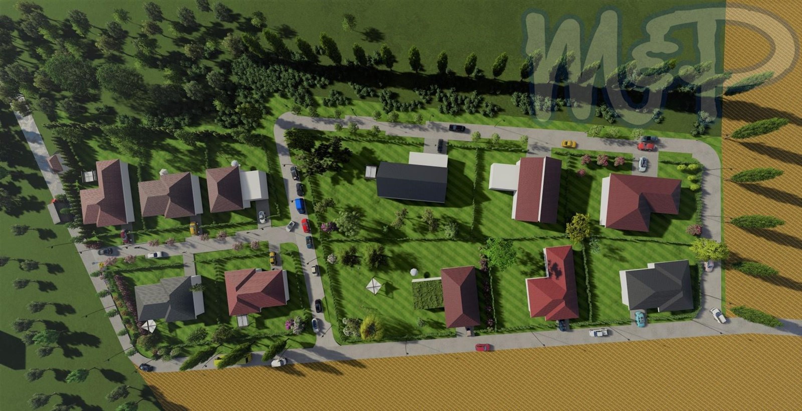 Pozemek pro výstavbu rodinného domu okres Třebíč (VIZUALIZACE SITUACE)