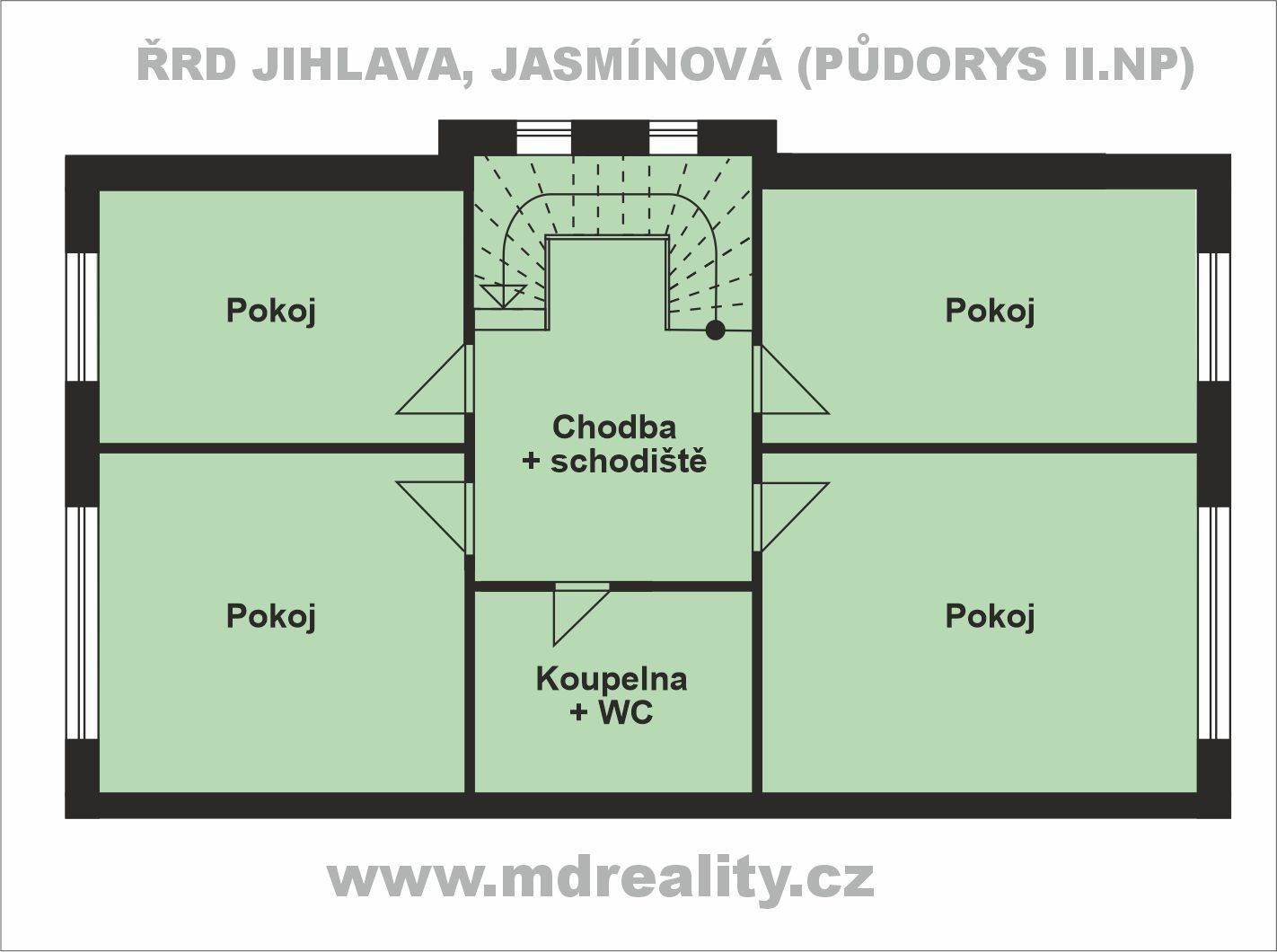 ŘRD Jasmínová, Jihlava (PŮDORYS II.NP)