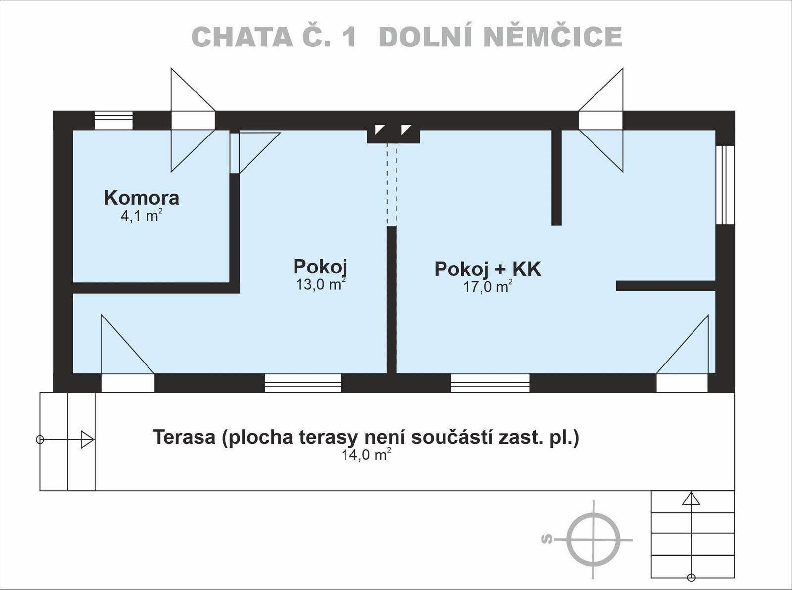 Rekreační chata v Dolních Němčicích (PŮDORYS chaty