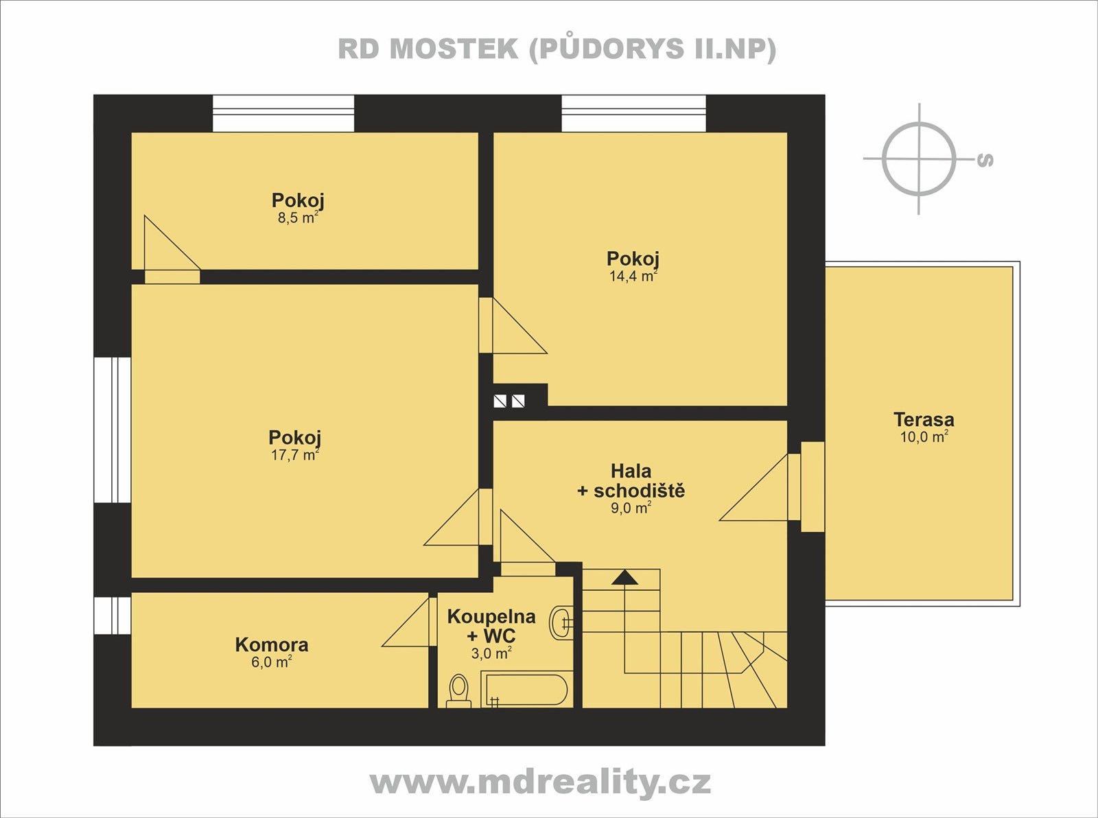 Rodinný dům v Mostku v Podkrkonoší (PŮDORYS - 2. N