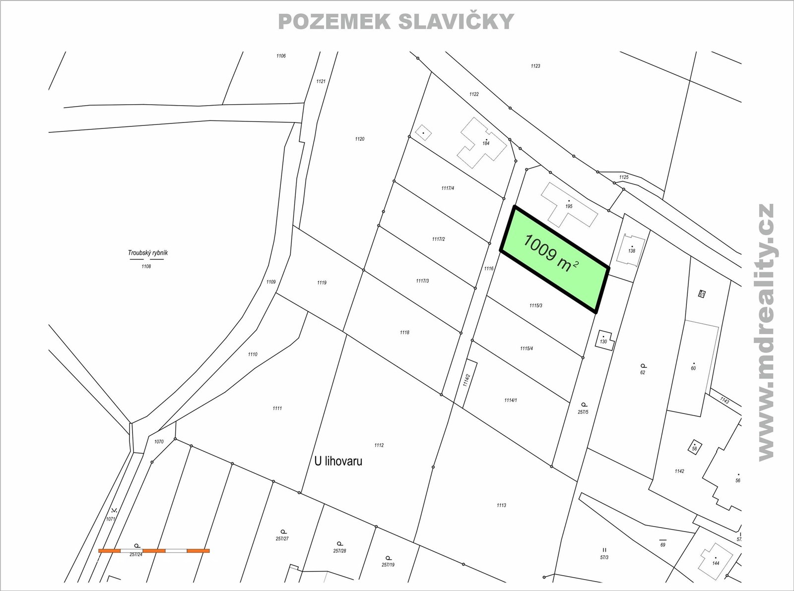Prodej pozemku pro výstavbu rodinného domu ve Slavičkách u Třebíče