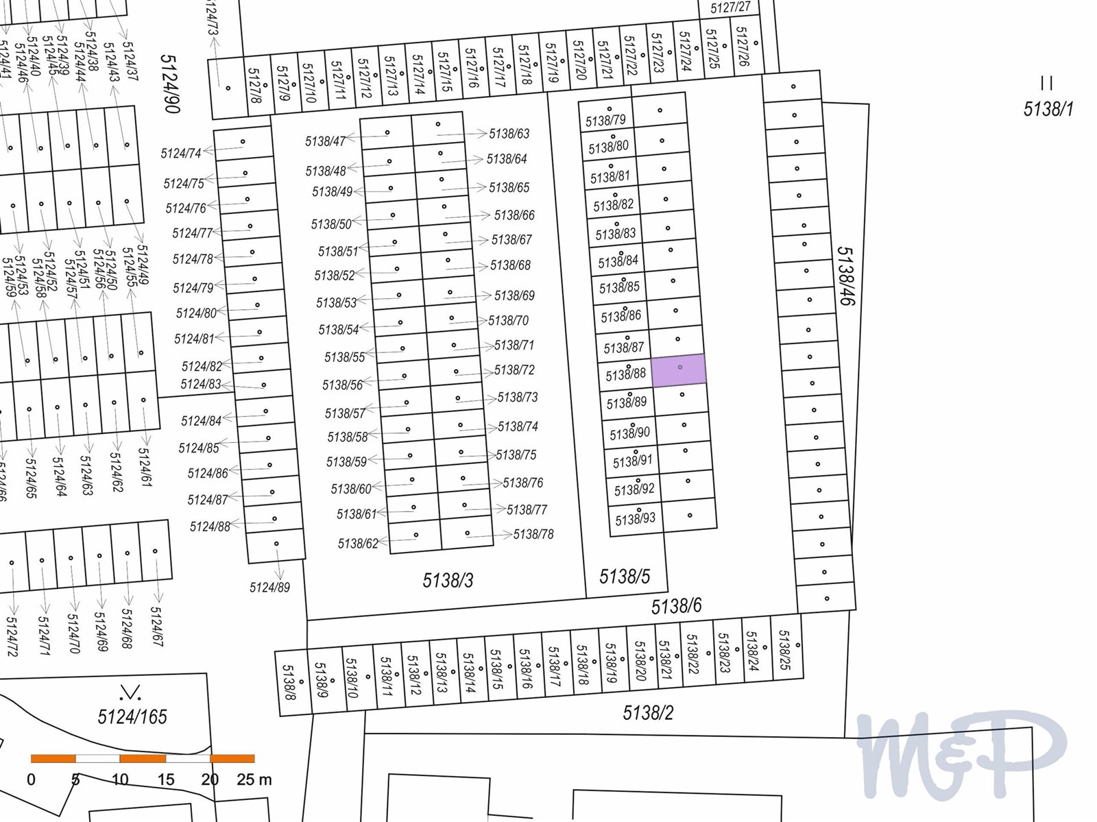 Garáž U Cihelny v Jihlavě (SNÍMEK KATASTRÁLNÍ MAPY)