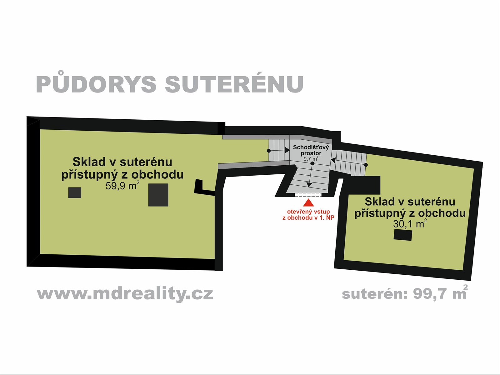 Obchodní prostory na Masarykově náměstí v Jihlavě 