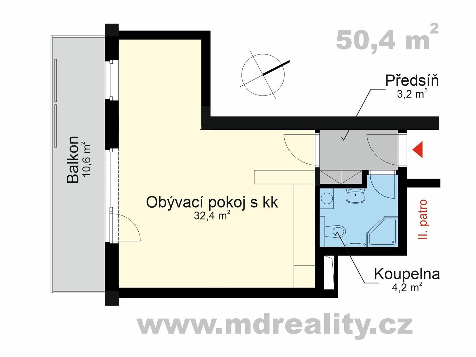 BYT 1+kk Vrchlického ulice Jihlava (PŮDORYS BYTU)