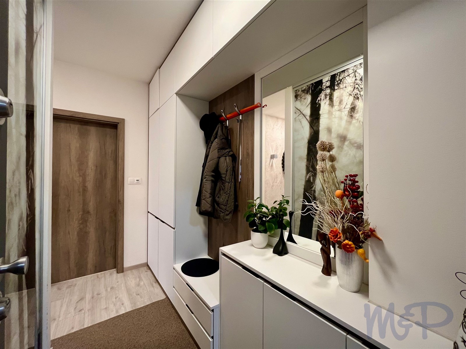 Byt 3+kk s garážovým stáním v Jihlavě (PŘEDSÍŇ - POHLED OD VSTUPU DO BYTU)