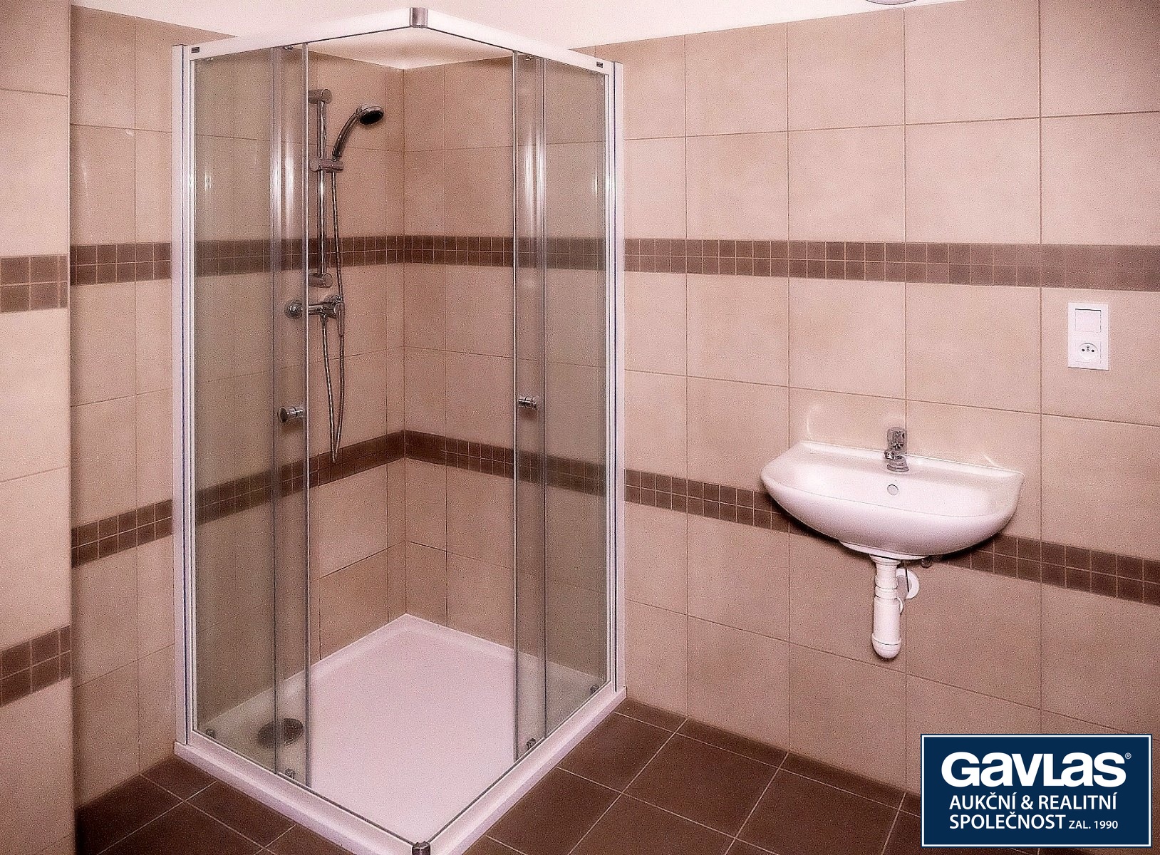 koupelna - sprchový kout a umyvadlo
