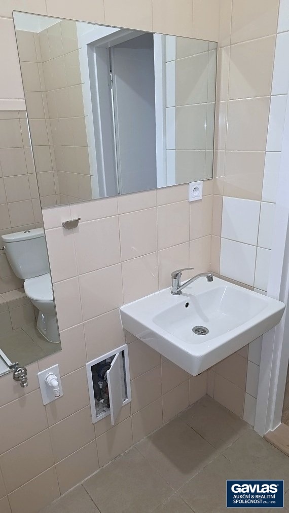 Koupelna místo na pračku a umyvadlo se zrcadlem