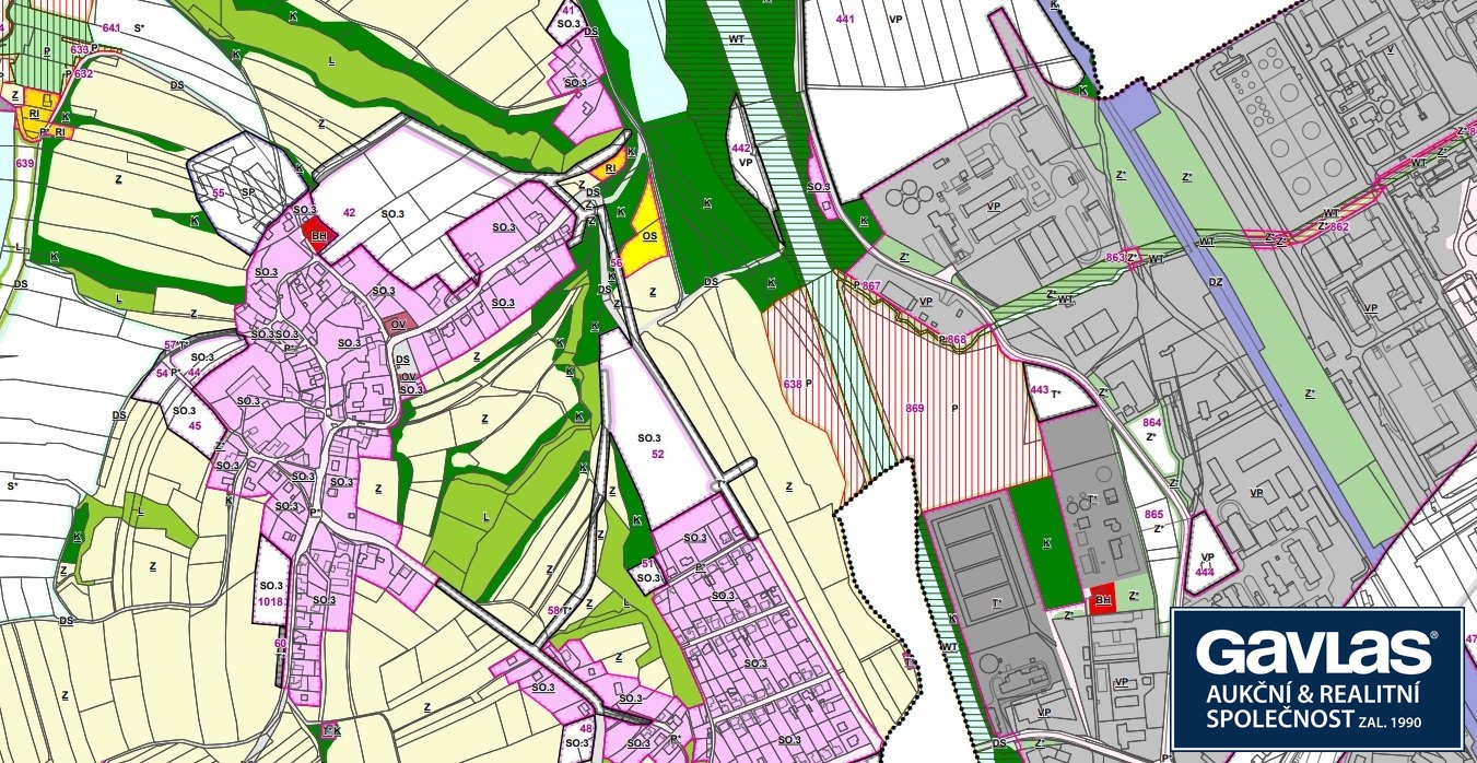 irší mapa územní plán