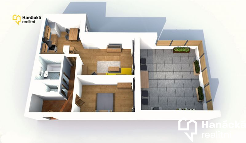 Prodej velmi pěkného bytu 2+kk s velkou terasou v 