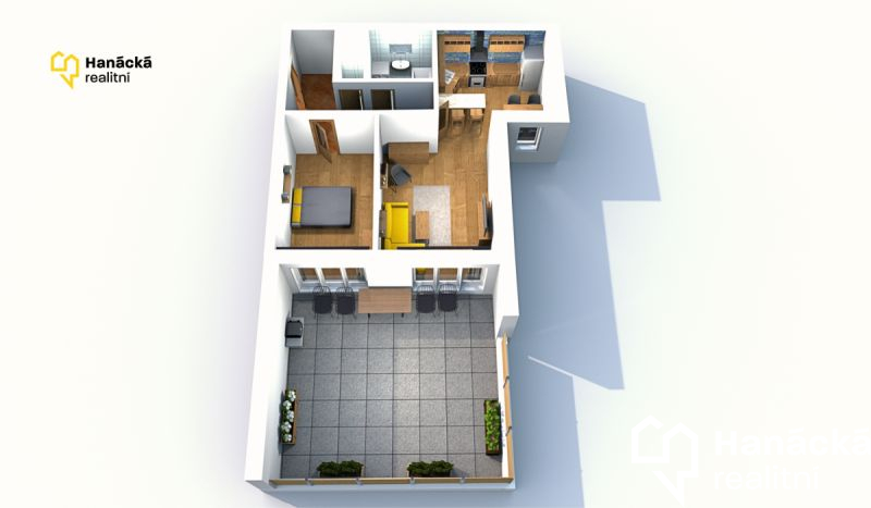 Prodej velmi pěkného bytu 2+kk s velkou terasou v 