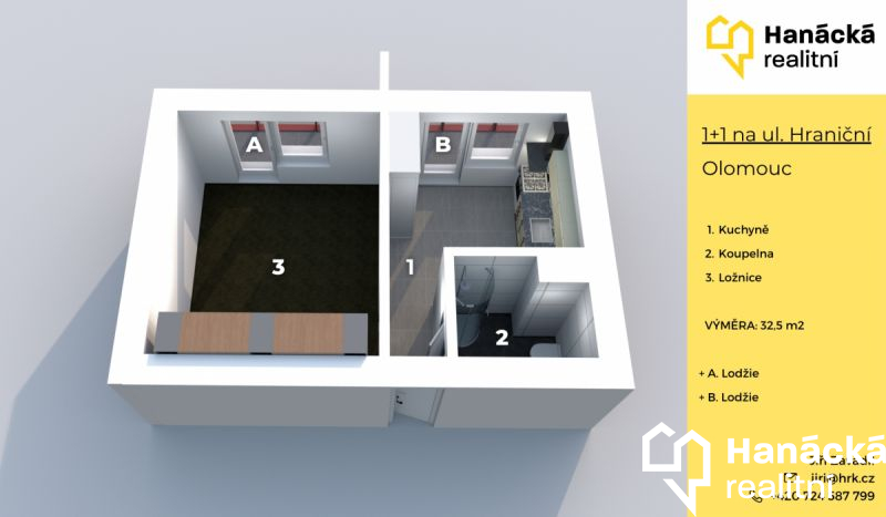 Prodej bytu 1+1 v Olomouci, ul. Hraniční