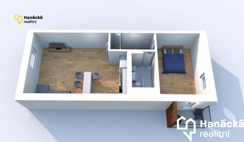 Moderní byt 2+kk, 62m2 v novostavbě, ul. Hálkova, 