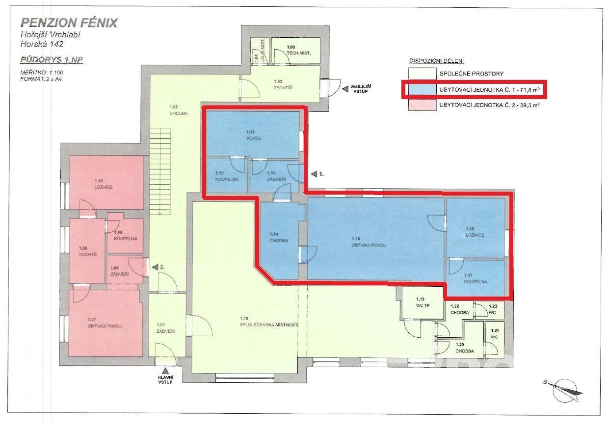 umístění bytu v domě